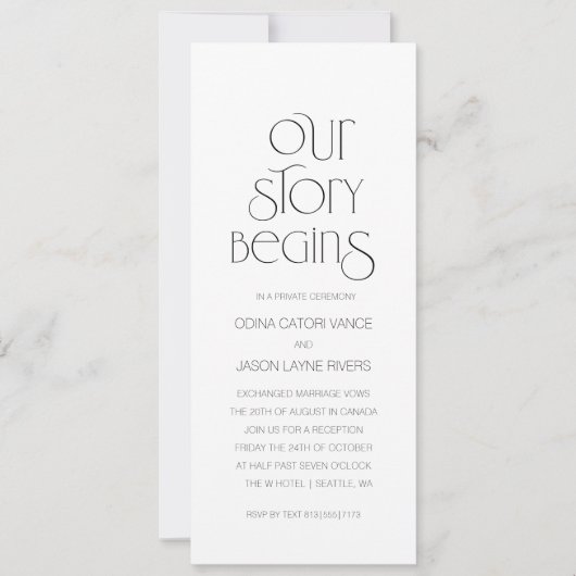 Ons verhaal begint | Bruiloft Aankondiging Kaart (Voorkant)