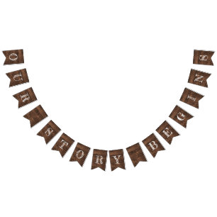 Ons verhaal begint schuur hout bruiloft vlaggetjes