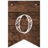 Ons verhaal begint schuur hout bruiloft vlaggetjes (Eerste vlag)