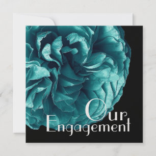 Ons Verloving - Elegant Turquoise Blue Roos Kaart