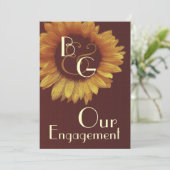 Ons Verloving - Goudzonnebloem Kaart (Staand voorkant)
