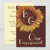 Ons Verloving - Goudzonnebloem Kaart (Voorkant / Achterkant)