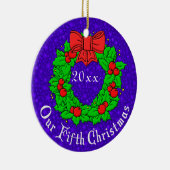 Ons vijfde Jubileum Keramisch Ornament (Rechts)