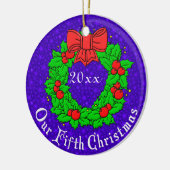 Ons vijfde Jubileum Keramisch Ornament (Links)