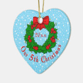 Ons vijfde Jubileum Keramisch Ornament (Links)