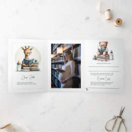 Ons Volgende Hoofdstuk Baby Shower Foto Drieluik Uitnodiging