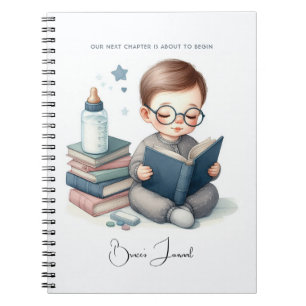 Ons volgende hoofdstuk: baby shower met boeken als notitieboek