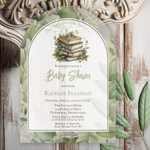 Ons Volgende Hoofdstuk Begint Boeken Baby Borrel Acryl Uitnodigingen