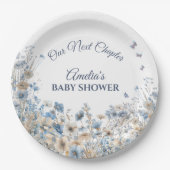 Ons volgende hoofdstuk Elegante Poeder Bloemenweid Papieren Bordje (Voorkant)