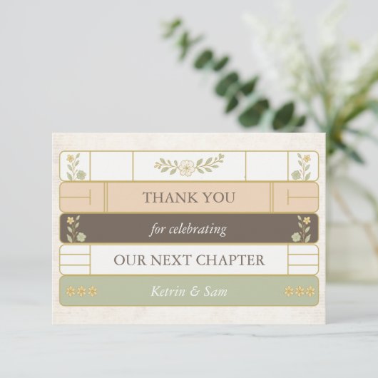 Ons volgende hoofdstuk Storybook Baby shower Bedankkaart (Staand voorkant)