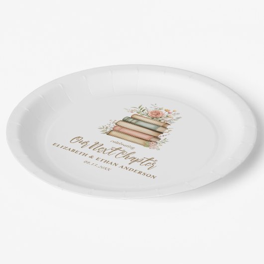 Ons volgende hoofdstuk Storybook Baby shower Party Papieren Bordje (Gekanteld)