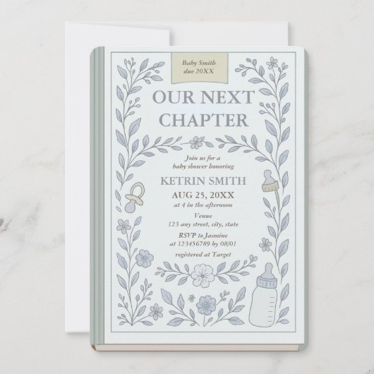 Ons volgende hoofdstuk Storybook Boy Baby shower Kaart (Voorkant)