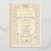 Ons volgende hoofdstuk Storybook Novel Baby shower Folie Uitnodiging (Voorkant)