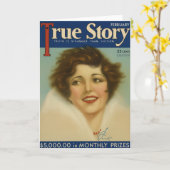 Ons Ware Verhaal - Romantische Wenskaart in Vintag Kaart (Gele Bloem)