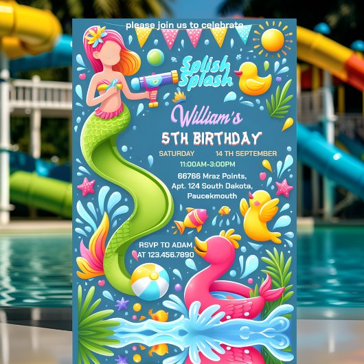 Ons Waterpark Koele Zomer splash pad 1e verjaardag Kaart