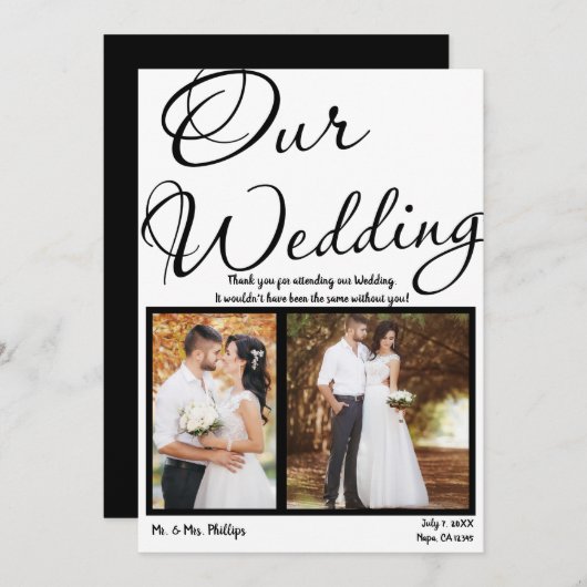 Ons Weddenschap Black White Afbeelding Hartelijk d Kaart (Voorkant / Achterkant)