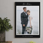 Ons weduwenscript en minimaal zwart Lijst Canvas Afdruk<br><div class="desc">Passen getrouwd Mr. En Mrs bruiloft dag onze stempels en foto-keepascanvas drukken om je speciale dag en je liefde altijd te onthouden en je beloften aan elkaar na te komen. Dit elegante de koepjescanvas van de trouwdag kenmerkt een eenvoudige minimale grote enige fotolay-out om uw eigen speciale trouwdagfoto met een...</div>