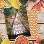 Ons wegbegin hier het verloving van de manuscriptf aankondiging