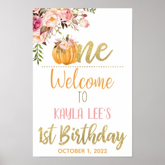 Ons welkomstteken voor kleine pomplijn - Meisje Poster (Voorkant)