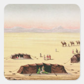 Ons woestijnkamp vierkante sticker (Voorkant)