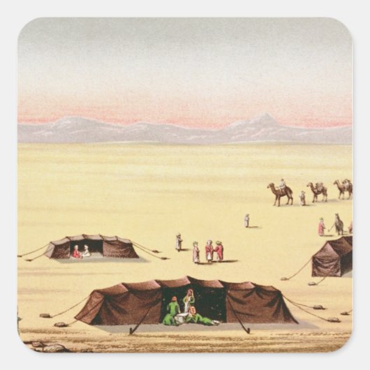Ons woestijnkamp vierkante sticker (Voorkant)