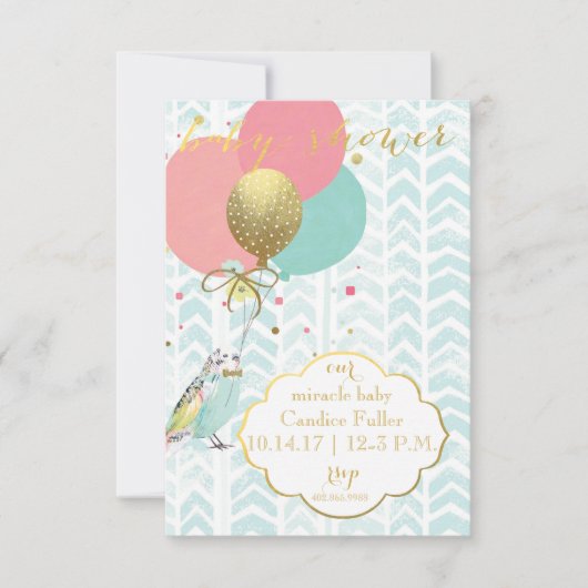 Ons wonder - Baby - Uitnodiging voor douches (Voorkant)