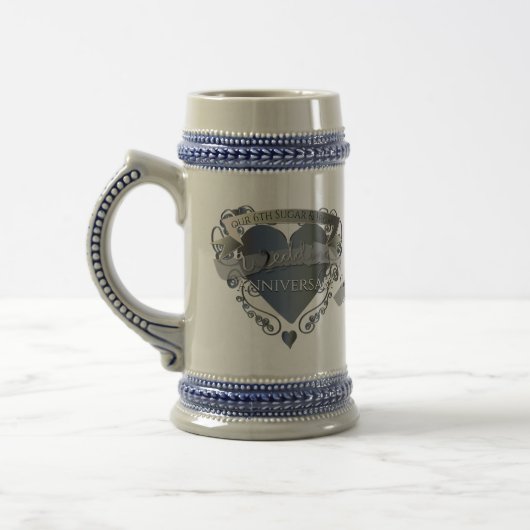 Ons zesde Jubileum voor suiker en ijzerbruiloft Bierpul (Links)