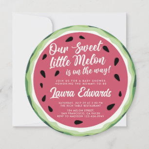 Ons zoete kleine Melon Summer Baby shower Kaart