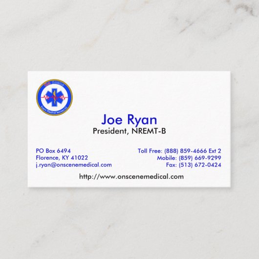 OnScene-kaart JR Visitekaartje (Voorkant)