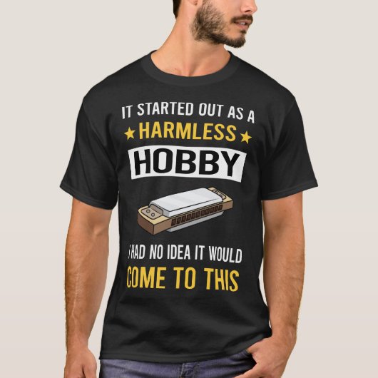 Onschadelijk Hobby Harmonica Mondorgel T-shirt (Voorkant)