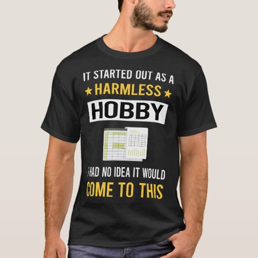 Onschadelijke Hobby Spreadsheets T-shirt (Voorkant)