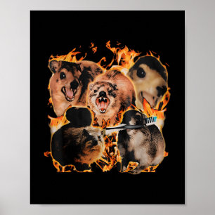 Onscharnierende Rock Hyrax Awawa Animal Humor Retr Poster