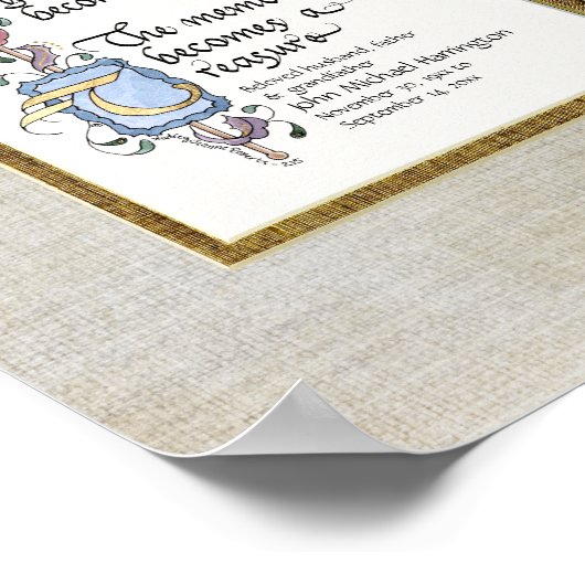 Onschatbare Herinnering Foto Condoleance Persoonli Poster (Hoek)