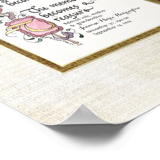 Onschatbare Herinnering Foto Condoleance Persoonli Poster (Hoek)