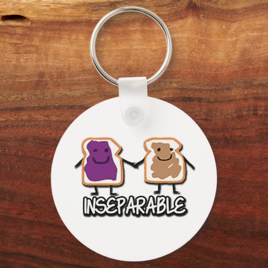 Onscheidbare pindaknop en gelei sleutelhanger (Voorkant)