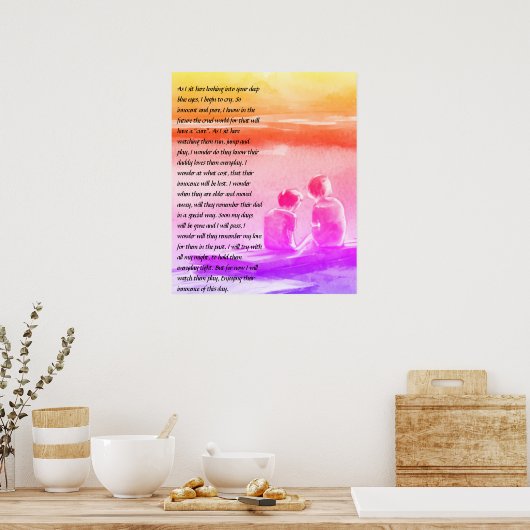 Onschuld afdrukken, waarde Poster papier (mat) (Keuken)