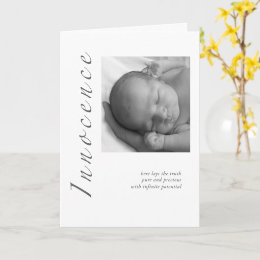 Onschuld Baby Kaart (Gele Bloem)