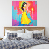 Onschuld en licht canvas afdruk (Insitu (Slaapkamer))