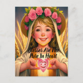 Onschuld gevangen: meisje teder holding briefkaart (Voorkant)