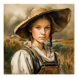 "Onschuld onthuld" Boerderij meisje "Johanna" Perfect Poster