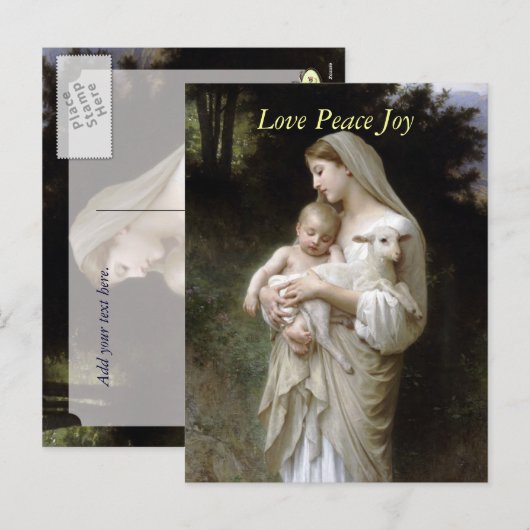 Onschuld van Bougeureau, kerstbriefkaarten Feestdagenkaart (Voorkant / Achterkant)