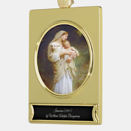 Onschuld van Bouguereau Verguld Banner Ornament (Links)