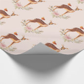 Onschuldig Bruin Herten en Vogelvriend Patroon Cadeaupapier (Hoek)