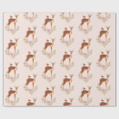 Onschuldig Bruin Herten en Vogelvriend Patroon Cadeaupapier (Vlak)