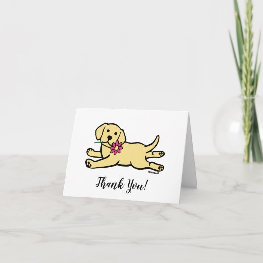 Onschuldig geel labrador puppy dank u bedankkaart (Voorkant)