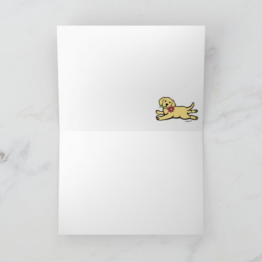 Onschuldig geel labrador puppy dank u bedankkaart (Binnen)