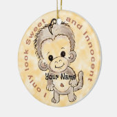 Onschuldige Aap Keramisch Ornament (Links)