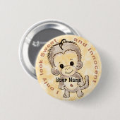 Onschuldige Aap Ronde Button 5,7 Cm (Voorkant /achterkant)