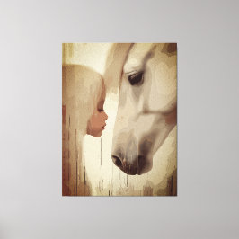 Onschuldige Band – Kind en Paarden Kunst Canvas Afdruk