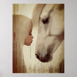 Onschuldige Band – Kind en Paarden Kunst Poster
